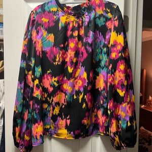 SHEIN Colorful Abstract Print Blouse